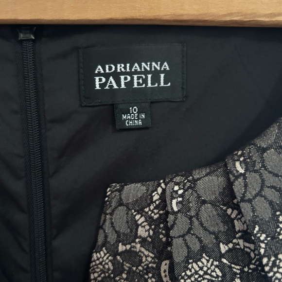 Adrianna Papell size 10 black and gold formal dress w/ flattering waist … - Picture 4 of 11